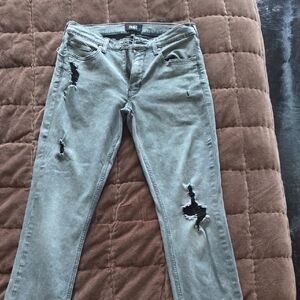 PAIGE Mens Gray Distressed Skinny/ Slim Jeans